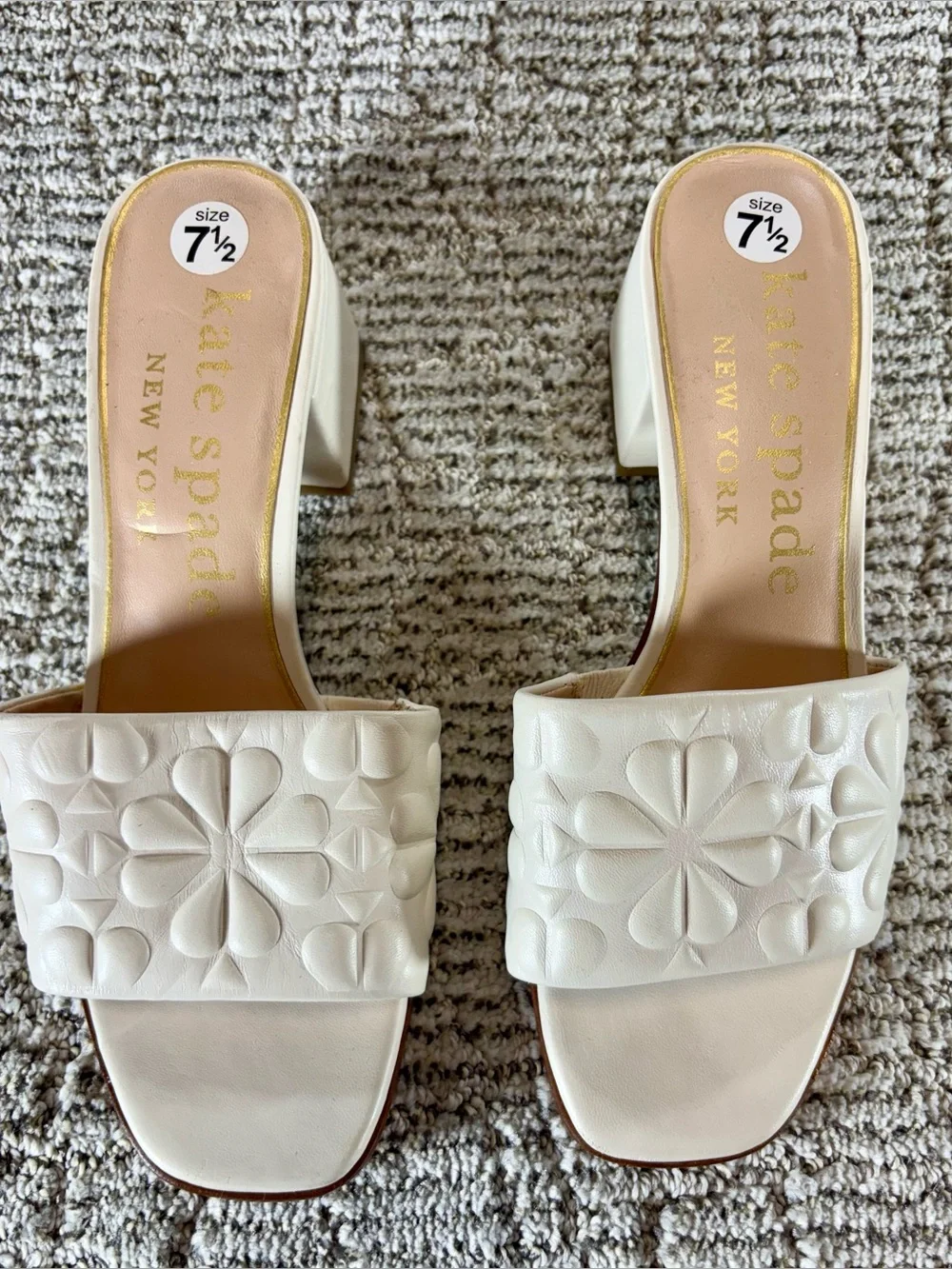 NEW Kate Spade Size 7.5 Parchment Emmie Slide Sandals